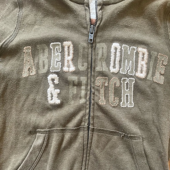 Vintage Abercrombie & Fitch Track Jacket with Embroidered Lettering in Brown - Picture 4 of 6